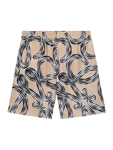 LOEWE Women's x Paula's Ibiza Printed Silk Shorts - Beige Black | Thumbnail 1 LOEWE Women's x Paula's Ibiza Printed Silk Shorts - Beige Black | Thumbnail 1