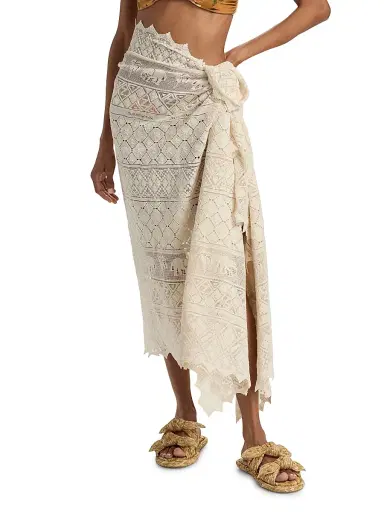 Zimmermann Women's Woven Cotton Pareo - Cream | Thumbnail 3 Zimmermann Women's Woven Cotton Pareo - Cream | Thumbnail 3
