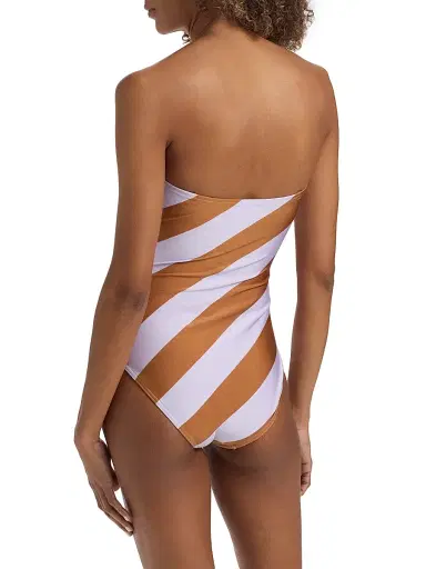 Zimmermann Women's Indra Bandeau One-Piece Swimsuit - Lilac Tan Stripe | Thumbnail 4 Zimmermann Women's Indra Bandeau One-Piece Swimsuit - Lilac Tan Stripe | Thumbnail 4