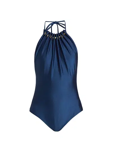 Zimmermann Women's Aster Gathered Bead One-Piece Swimsuit | Thumbnail 1 Zimmermann Women's Aster Gathered Bead One-Piece Swimsuit | Thumbnail 1