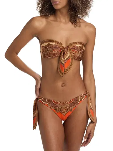 Zimmermann Women's Mahon Scarf Tie Bikini Top - Tangerine Paisley | Thumbnail 3 Zimmermann Women's Mahon Scarf Tie Bikini Top - Tangerine Paisley | Thumbnail 3