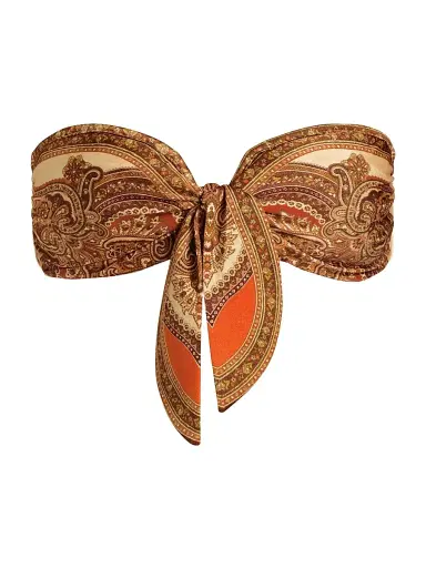 Zimmermann Women's Mahon Scarf Tie Bikini Top - Tangerine Paisley | Thumbnail 1 Zimmermann Women's Mahon Scarf Tie Bikini Top - Tangerine Paisley | Thumbnail 1