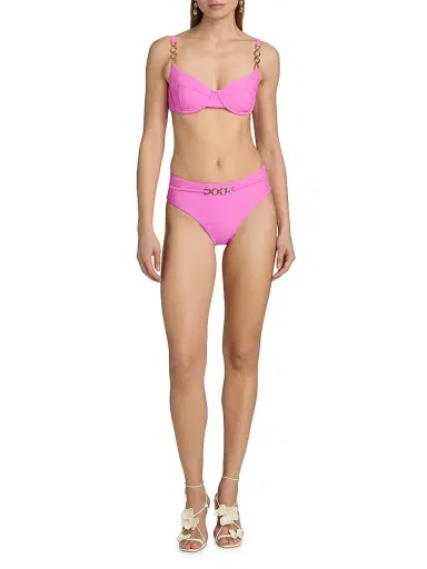 Ramy Brook Women's Mona Embellished Bikini Top - Radiant Pink | Thumbnail 2 Ramy Brook Women's Mona Embellished Bikini Top - Radiant Pink | Thumbnail 2
