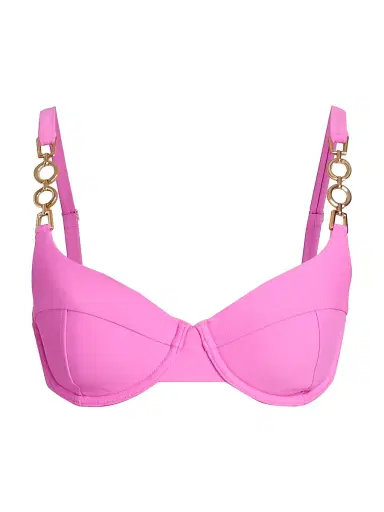 Ramy Brook Women's Mona Embellished Bikini Top - Radiant Pink | Thumbnail 1 Ramy Brook Women's Mona Embellished Bikini Top - Radiant Pink | Thumbnail 1