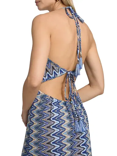 Ramy Brook Women's Delilah Chevron Halterneck Maxi Dress - Ocean Zigzag | Thumbnail 5 Ramy Brook Women's Delilah Chevron Halterneck Maxi Dress - Ocean Zigzag | Thumbnail 5