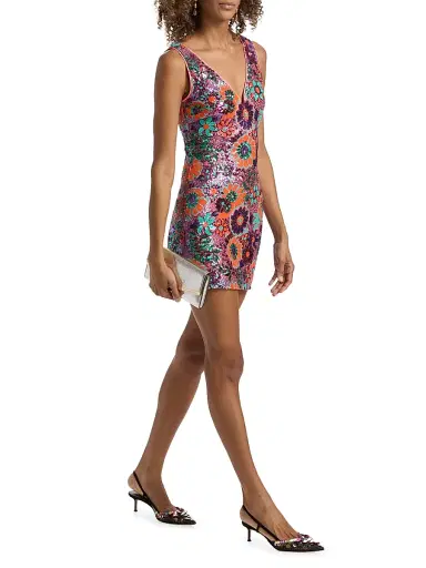 Ramy Brook Women's Dahlia Floral-Sequined Minidress - Coral Sequin Combo | Thumbnail 2 Ramy Brook Women's Dahlia Floral-Sequined Minidress - Coral Sequin Combo | Thumbnail 2