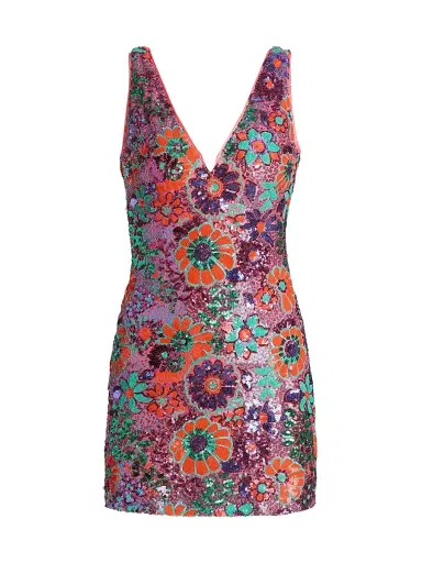 Ramy Brook Women's Dahlia Floral-Sequined Minidress - Coral Sequin Combo | Thumbnail 1 Ramy Brook Women's Dahlia Floral-Sequined Minidress - Coral Sequin Combo | Thumbnail 1