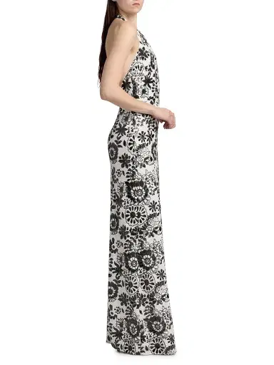 Ramy Brook Women's Candice Sequined Floral Halter Gown - Black Sequin Combo | Thumbnail 4 Ramy Brook Women's Candice Sequined Floral Halter Gown - Black Sequin Combo | Thumbnail 4