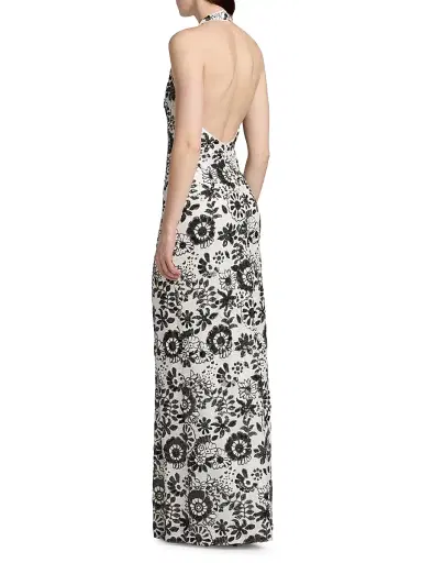 Ramy Brook Women's Candice Sequined Floral Halter Gown - Black Sequin Combo | Thumbnail 5 Ramy Brook Women's Candice Sequined Floral Halter Gown - Black Sequin Combo | Thumbnail 5