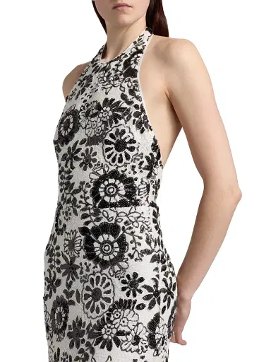 Ramy Brook Women's Candice Sequined Floral Halter Gown - Black Sequin Combo | Thumbnail 6 Ramy Brook Women's Candice Sequined Floral Halter Gown - Black Sequin Combo | Thumbnail 6