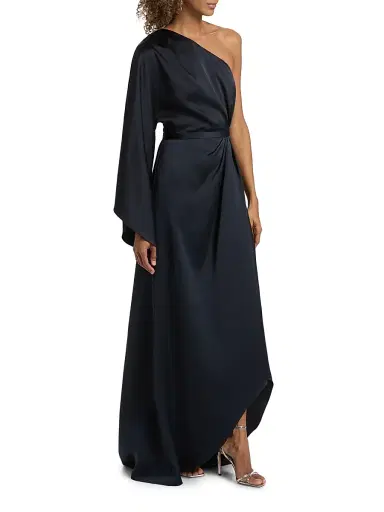 Ramy Brook Women's Opal One-Shoulder A-Line Gown - Navy | Thumbnail 4 Ramy Brook Women's Opal One-Shoulder A-Line Gown - Navy | Thumbnail 4