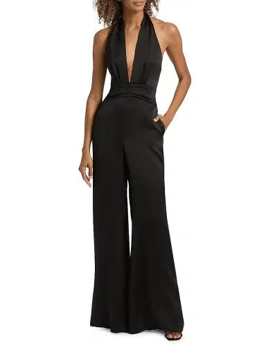 Ramy Brook Women's Desiree Satin Jumpsuit - Black - Size 14 | Thumbnail 3 Ramy Brook Women's Desiree Satin Jumpsuit - Black - Size 14 | Thumbnail 3