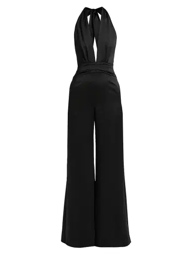 Ramy Brook Women's Desiree Satin Jumpsuit - Black - Size 14 | Thumbnail 1 Ramy Brook Women's Desiree Satin Jumpsuit - Black - Size 14 | Thumbnail 1