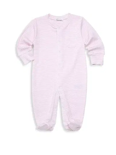 Kissy Kissy Baby Girl's Stripe Cotton Footie - Pink 3 Months | Thumbnail 1 Kissy Kissy Baby Girl's Stripe Cotton Footie - Pink 3 Months | Thumbnail 1