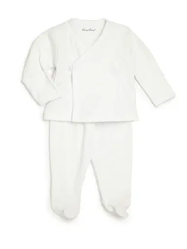 Kissy Kissy Baby's Two-Piece Crossover Tee & Footed Pants Set - White 3-6 Months | Thumbnail 1 Kissy Kissy Baby's Two-Piece Crossover Tee & Footed Pants Set - White 3-6 Months | Thumbnail 1