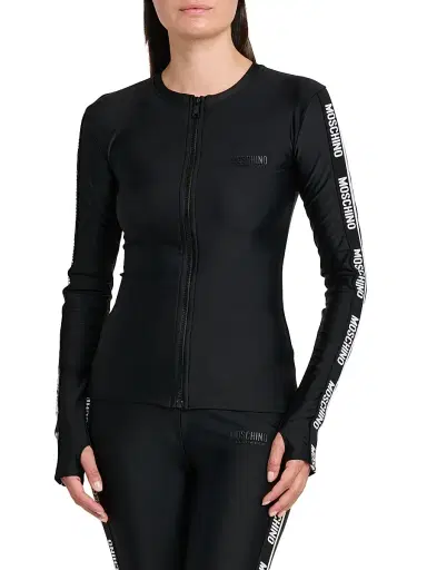 MOSCHINO Women's Logo Tech-Fabric Sweatshirt - Black - Size Small | Thumbnail 3 MOSCHINO Women's Logo Tech-Fabric Sweatshirt - Black - Size Small | Thumbnail 3