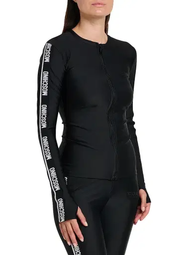 MOSCHINO Women's Logo Tech-Fabric Sweatshirt - Black - Size Small | Thumbnail 5 MOSCHINO Women's Logo Tech-Fabric Sweatshirt - Black - Size Small | Thumbnail 5