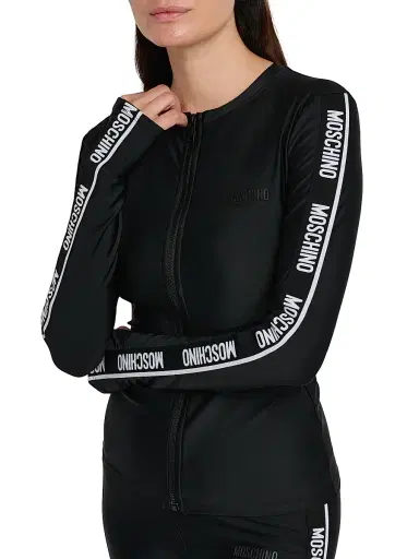 MOSCHINO Women's Logo Tech-Fabric Sweatshirt - Black - Size Small | Thumbnail 6 MOSCHINO Women's Logo Tech-Fabric Sweatshirt - Black - Size Small | Thumbnail 6