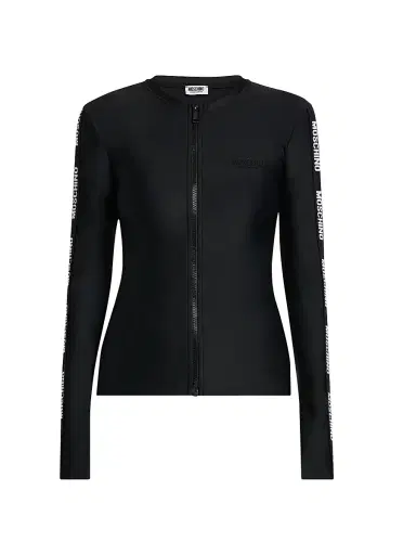 MOSCHINO Women's Logo Tech-Fabric Sweatshirt - Black - Size Small | Thumbnail 1 MOSCHINO Women's Logo Tech-Fabric Sweatshirt - Black - Size Small | Thumbnail 1