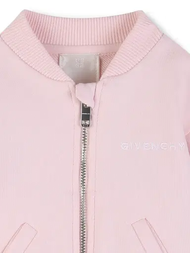 Givenchy Baby Girl's & Little Girl's Cotton Logo Bomber Jacket - Marshmallow | Thumbnail 3 Givenchy Baby Girl's & Little Girl's Cotton Logo Bomber Jacket - Marshmallow | Thumbnail 3