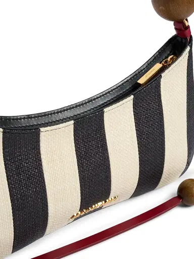 Jacquemus Women's Le Bisou Perle Leather Striped Shoulder Bag - Natural Black | Thumbnail 5 Jacquemus Women's Le Bisou Perle Leather Striped Shoulder Bag - Natural Black | Thumbnail 5