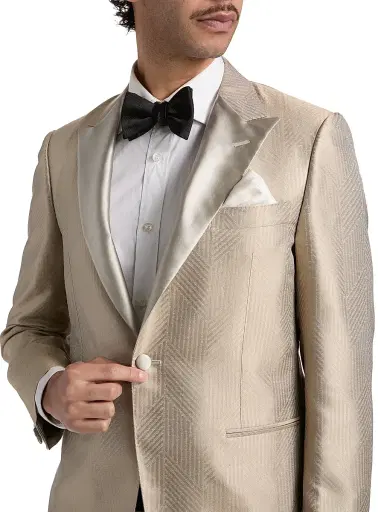 Canali Men's Macro Pattern Silk Dinner Jacket - Copper - Size 40 | Thumbnail 6 Canali Men's Macro Pattern Silk Dinner Jacket - Copper - Size 40 | Thumbnail 6