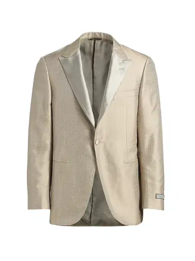 Canali Men's Macro Pattern Silk Dinner Jacket - Copper - Size 40 | Thumbnail 1 Canali Men's Macro Pattern Silk Dinner Jacket - Copper - Size 40 | Thumbnail 1