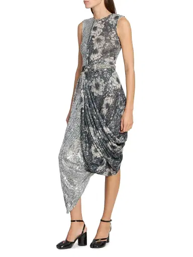 Maison Margiela Women's Sequin Floral Draped Midi-Skirt - Size 8 | Thumbnail 2 Maison Margiela Women's Sequin Floral Draped Midi-Skirt - Size 8 | Thumbnail 2