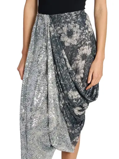 Maison Margiela Women's Sequin Floral Draped Midi-Skirt - Size 8 | Thumbnail 6 Maison Margiela Women's Sequin Floral Draped Midi-Skirt - Size 8 | Thumbnail 6