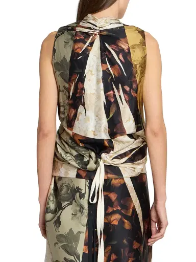 Maison Margiela Women's Floral Draped Silk Top | Thumbnail 5 Maison Margiela Women's Floral Draped Silk Top | Thumbnail 5