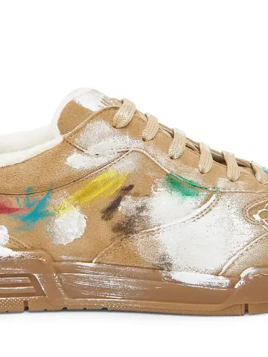 MOSCHINO Men's Paint Swatch Leather Low-Top Sneakers - Beige | Thumbnail 5 MOSCHINO Men's Paint Swatch Leather Low-Top Sneakers - Beige | Thumbnail 5