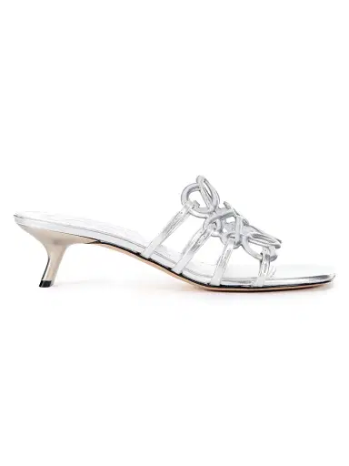 Loewe Women's x Paula's Ibiza Petal Anagram 45MM Leather Sandals - Silver - Size 11 | Thumbnail 1 Loewe Women's x Paula's Ibiza Petal Anagram 45MM Leather Sandals - Silver - Size 11 | Thumbnail 1