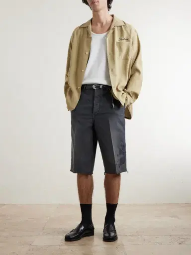 Visvim Straight-Leg Frayed Cotton-Twill Shorts - Men | Thumbnail 2 Visvim Straight-Leg Frayed Cotton-Twill Shorts - Men | Thumbnail 2