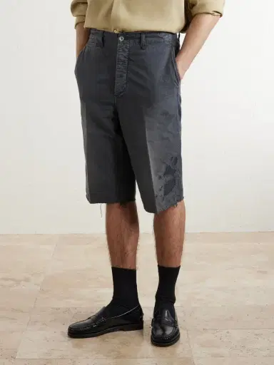 Visvim Straight-Leg Frayed Cotton-Twill Shorts - Men | Thumbnail 3 Visvim Straight-Leg Frayed Cotton-Twill Shorts - Men | Thumbnail 3