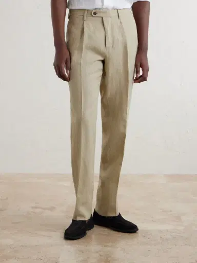 Slowear Straight-Leg Pleated Linen Trousers - Men | Thumbnail 3 Slowear Straight-Leg Pleated Linen Trousers - Men | Thumbnail 3