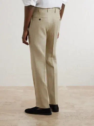 Slowear Straight-Leg Pleated Linen Trousers - Men | Thumbnail 4 Slowear Straight-Leg Pleated Linen Trousers - Men | Thumbnail 4
