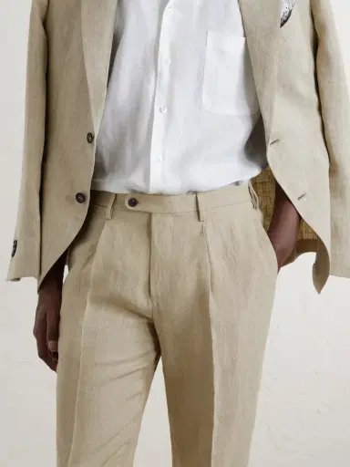 Slowear Straight-Leg Pleated Linen Trousers - Men | Thumbnail 5 Slowear Straight-Leg Pleated Linen Trousers - Men | Thumbnail 5