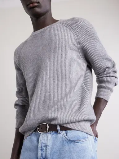 Brunello Cucinelli Striped Ribbed Cashmere Sweater - Men | Thumbnail 5 Brunello Cucinelli Striped Ribbed Cashmere Sweater - Men | Thumbnail 5