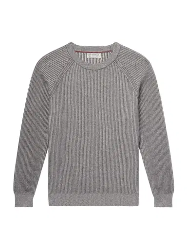 Brunello Cucinelli Striped Ribbed Cashmere Sweater - Men | Thumbnail 1 Brunello Cucinelli Striped Ribbed Cashmere Sweater - Men | Thumbnail 1
