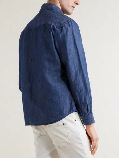 Canali Button-Down Collar Cotton and Linen-Blend Shirt - Men | Thumbnail 4 Canali Button-Down Collar Cotton and Linen-Blend Shirt - Men | Thumbnail 4