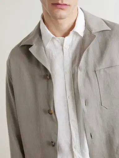 Canali Linen Shirt - Men | Thumbnail 5 Canali Linen Shirt - Men | Thumbnail 5