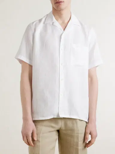 Canali Camp-Collar Linen Shirt - Men | Thumbnail 3 Canali Camp-Collar Linen Shirt - Men | Thumbnail 3