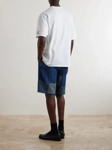 KAPITAL Tugihagi Straight-Leg Belted Patchwork Cotton Shorts - Men | Thumbnail 4 KAPITAL Tugihagi Straight-Leg Belted Patchwork Cotton Shorts - Men | Thumbnail 4