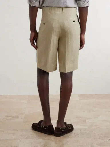 Slowear Straight-Leg Pleated Linen Shorts - Men | Thumbnail 4 Slowear Straight-Leg Pleated Linen Shorts - Men | Thumbnail 4