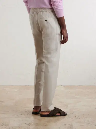 Slowear Straight-Leg Pleated Virgin Wool, Silk and Linen-Blend Trousers - Men | Thumbnail 4 Slowear Straight-Leg Pleated Virgin Wool, Silk and Linen-Blend Trousers - Men | Thumbnail 4