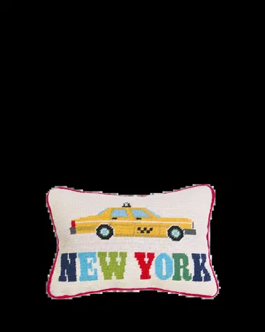 Jonathan Adler Jet Set New York Needlepoint Pillow, 9" x 12" | Thumbnail 2 Jonathan Adler Jet Set New York Needlepoint Pillow, 9" x 12" | Thumbnail 2