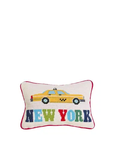 Jonathan Adler Jet Set New York Needlepoint Pillow, 9" x 12" | Thumbnail 1 Jonathan Adler Jet Set New York Needlepoint Pillow, 9" x 12" | Thumbnail 1