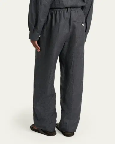 Jacquemus Men's Linen Hairline Stripe Pleated Trousers | Thumbnail 3 Jacquemus Men's Linen Hairline Stripe Pleated Trousers | Thumbnail 3