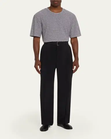 OFFICINE GÉNÉRALE Men's Nash Japanese Cupro Wide-Leg Pants | Thumbnail 2 OFFICINE GÉNÉRALE Men's Nash Japanese Cupro Wide-Leg Pants | Thumbnail 2