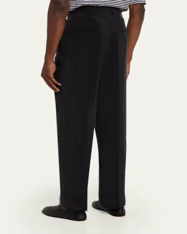 OFFICINE GÉNÉRALE Men's Nash Japanese Cupro Wide-Leg Pants | Thumbnail 3 OFFICINE GÉNÉRALE Men's Nash Japanese Cupro Wide-Leg Pants | Thumbnail 3